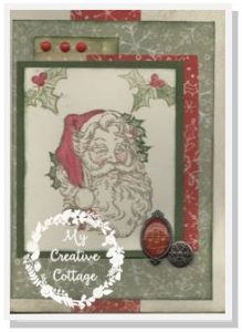 Card made with vintage St. Nick_My Creative Cottage_Blessed Scrapper