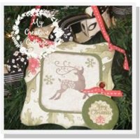 Handmade ornament with chipboard and stamping_My Creative Cottage
