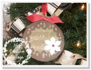 Handmade ornament with paper scraps