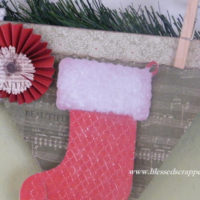 Embossed cardstock Christmas stocking