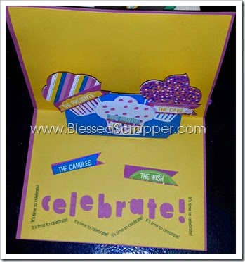 Birthday pop up card Insiade- Celebrate