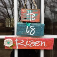 He is Risen barn wood sign with vinyl and Cricut Explore